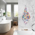 thumbnail image 2 of Yayeee 2 Pack Hand Towels for Bathroom 100% Cotton 16" x 28" Soft Absorbent Kitchen Towel, Yellow Colorful Circles, 2 of 7