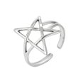 thumbnail image 1 of Thumb Ring Hollow Star Shape Adjustable Opening Design Finger Ring Titanium Steel Finger Band Versatile Jewelry Gift, 1 of 8
