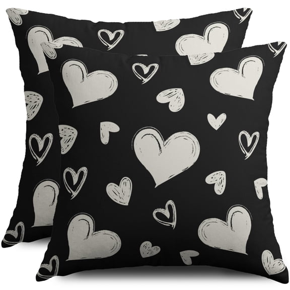 Red Pink Cream White Valentines Pillow Covers 12X20 Set of 2, Valentine's Day Love Heart Print Lumbar Throw Pillow Covers Outdoor Farmhouse Holiday Rectangle Cushion Case Couch Sofa Bed Decor