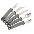 thumbnail image 1 of Adaptive Tableware Set, Stainless Steel 5pcs Anti Shake Adaptive Cutlery Set Wide Handle  for Elderly Blue,Grey, 1 of 7
