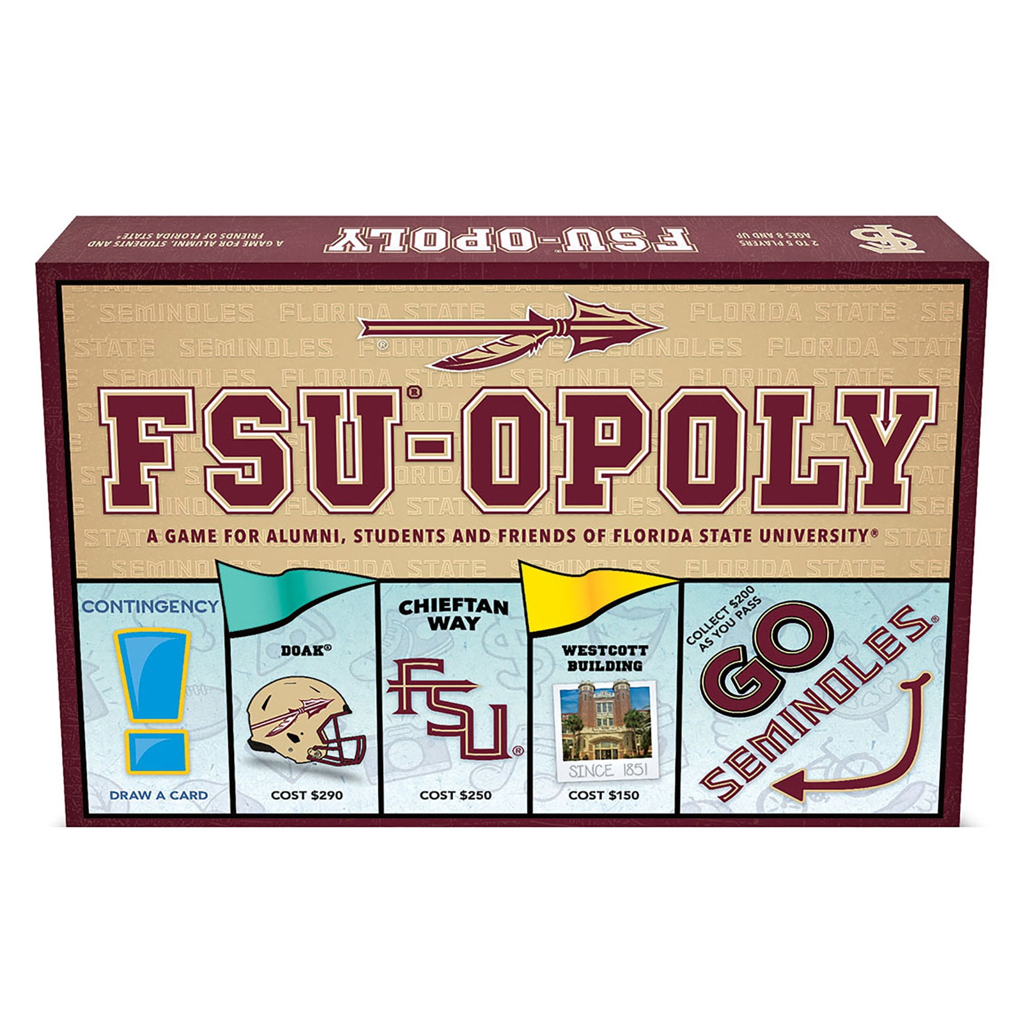 Late For The Sky: FSU-Opoly - Florida State University Themed Family Board Game, Opoly-Style, Traditional Play Or 1 Hr Version, Ages 8+, 2-6 Players