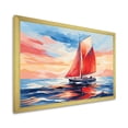 thumbnail image 2 of Designart "Sunset Serenity Sailing Boat I" Transportation Framed Wall Art Decor - Modern Red Boat Sailing Bedroom Framed Canvas Wall Art, 2 of 6