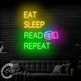 thumbnail image 2 of C-CRAFT Eat Sleep Read Repeat Neon Led Light Sign 25 inch for Book Store Bedroom Wall Decor, 2 of 5