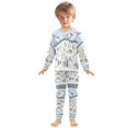 thumbnail image 6 of FORMRS Long Sleeve Top and Pants Pajama Set for Niños 2-Piece Sleepwear, Sizes 18M-8Y, Light Blue Mountain, 6 of 6