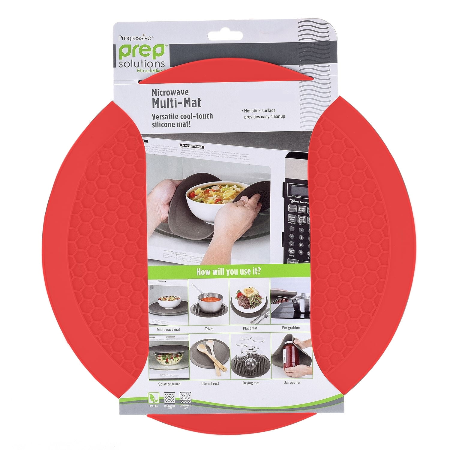 Progressive BPA Free Silicone Compact Microwave MultiMat, 9 ½ Inch Diameter