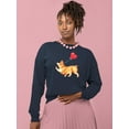 thumbnail image 2 of Welsh Corgi W Heart Balloon. Sweatshirt Women -Image by Shutterstock, Female Small, 2 of 4