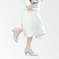thumbnail image 6 of DADAWEN Women Closed Toe Kitten Heels T-Strap Mary Jane Dress Shoes Silver 8.5 US, 6 of 6