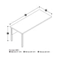 thumbnail image 2 of Bestar Pro-Linea Return Table with Metal Legs in Bark Grey, 2 of 2