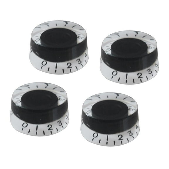 4PCS/set Acrylic Electric Guitar Bass Knob Knobs Potentiometer Caps with 6mm Hole, black