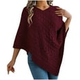 thumbnail image 2 of Wancir Womens Crewneck Crochet Lace Long Sleeve Hollow Out Cable Knit Sweaters Pullover Tops, 2 of 7