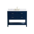 thumbnail image 3 of 42 inch single bathroom vanity in blue with backsplash, 3 of 8