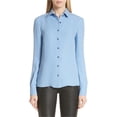 thumbnail image 1 of St. John Womens Georgette Button Up Shirt, Azul, 4, 1 of 1