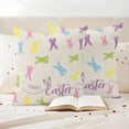 thumbnail image 3 of Bunny Easter Outdoor Waterproof Pillow Covers, Spring Rabbits Vintage Rustic Decorative Square Throw Pillowcase Sofa Cushion Sham for Patio/Couch/Chair, 18"x18" 2 Pack, 3 of 8