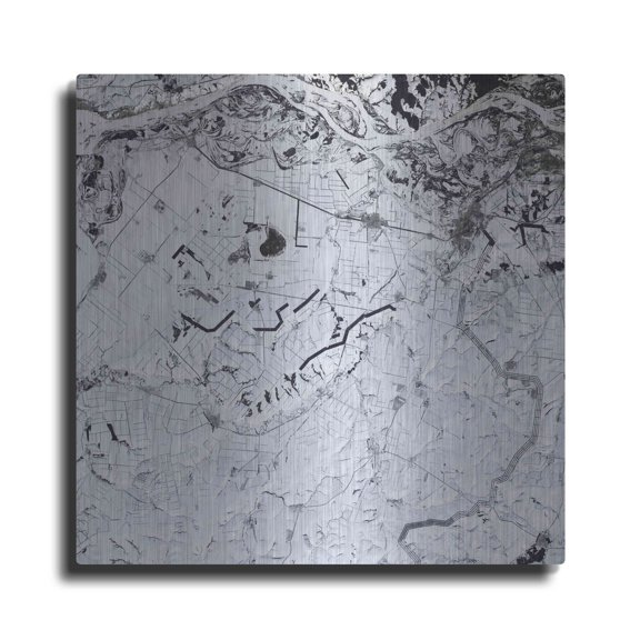 Luxe Metal Art 'Earth as Art: Etched in Snow,' Metal Wall Art, 24"x24"