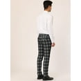 thumbnail image 5 of Unique Bargains Men's Plaid Pants Casual Slim Fit Flat Front Skinny Checked Dress Pants 36 Black, 5 of 6