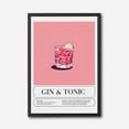 thumbnail image 2 of Modern Gin Tonic Cocktail Recipe Canvas Wall Art Pink Minimalist Bar Decor, 2 of 10