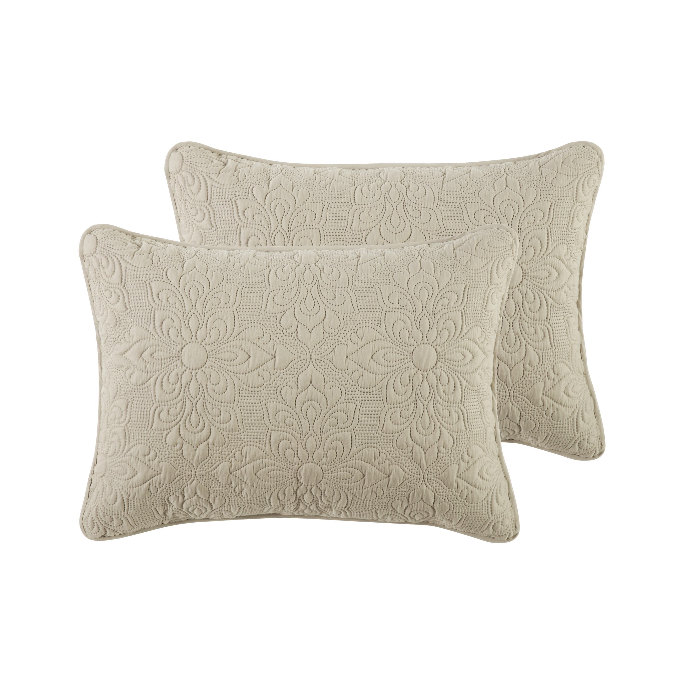 VCNY Home Caroline 3-Piece Taupe Floral Quilt Set, Full/Queen, Adult, Unisex