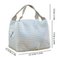 thumbnail image 4 of Ikeay Lunch Bag, Portable Stripe Bag Picnic Thermal Case Lunch Cold Canvas Carry Insulated Lunch Bag, Bento Packet, 4 of 5