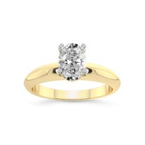 1 Carat IGI Certified Oval Shape Lab Grown Diamond Engagement Ring | 14K Yellow Gold |Eloise Solitaire Knife Edge Lab Diamond Ring | FG-VS1-VS2 Quality Friendly Diamonds
