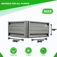thumbnail image 4 of Planter Box Direct 36 x 36 x 18 Inch Square Metal Planter Box | Durable Metal Raised Garden Bed in Galvalume Steel | Custom Colors and Different Sizes (Charcoal), 4 of 6