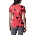 thumbnail image 4 of Valentine Day Scrub Tops for Women Love Heart Print V Neck Plus Size Medical Scrub Tops Cute Short Sleeve Nursing Workwear with Pockets Vermilion XL, 4 of 5