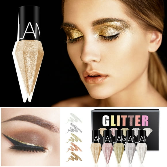 pstuiky Eye Shadow Stick, Colorful Liquid Eyeliner Set - Ended Colored Liquid Eye-liner Pen Glitter Eyeliner Liquid Shiny Eyeshadow Glow Eyeliner Eye Makeup Set 10ml Stick Eye Shadow