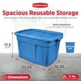thumbnail image 3 of Rubbermaid Roughneck Tote 18 Gallon Storage Container, Heritage Blue (6 Pack), 3 of 10