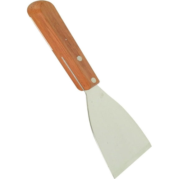 TrueCraftware- 4"x 3" Blade Scraper Stainless Steel with Wooden Handle- Grill Scraper Griddle Scraper Food Scraper Kitchen for Outdoor Barbecue Turners Tools Food Cleaning Supplies Restaurants