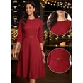 thumbnail image 2 of DARING DIVA Women's Outfit A-Line Keyhole Neck Spring Classy Midi Dresses M Wine Red, 2 of 7