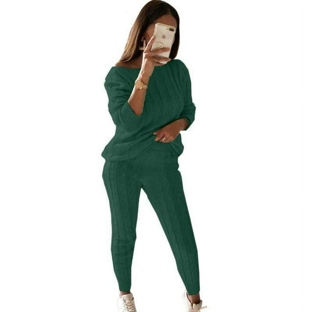 Ropa de hogar de otoño e invierno, moda femenina, trajes de colores sólidos, suéteres, ropa de mujer, ropa de mujer
