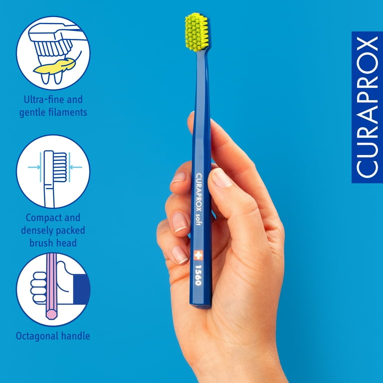 Curaprox CS 1560 Soft Toothbrush, 1,560 Curen Filaments, Gentle on