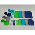 Your Zone 24 Piece Plastic Dinnerware Set for Kids with 4 each Trays