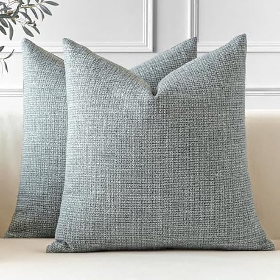 Eryueer Set of 2 Cushion Covers 60x60 cm Linen Dark Grey Decorative Throw Pillow Covers 24x24 Inch Square Cushion Case Home Decor Pillowcases for Couch Sofa Living Room Bed (Dark Grey)