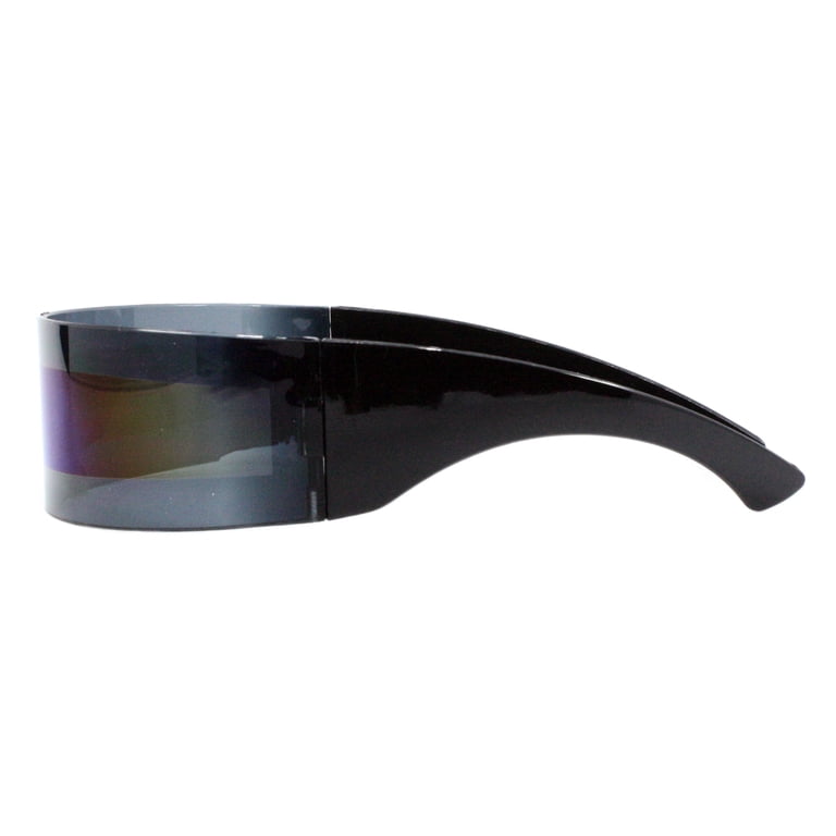 Futuristic Cyclops Shield Robot Sunglasses Black, Blue  display picture 2