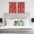 thumbnail image 3 of Red Striped Kitchen Curtains Window Panels, Classic Minimalist Waves Lines Pattern Insulated Window Treatment Curtain, Grommet Curtains for Bedroom/Living Room/Bathroom, 2 Piece 52"Wx45"L, 3 of 8