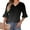 Black, variant on Viluyesy Women's 3/4 Sleeves T-Shirt V-Neck Shirt Tops Loose Blouse Purple Size M