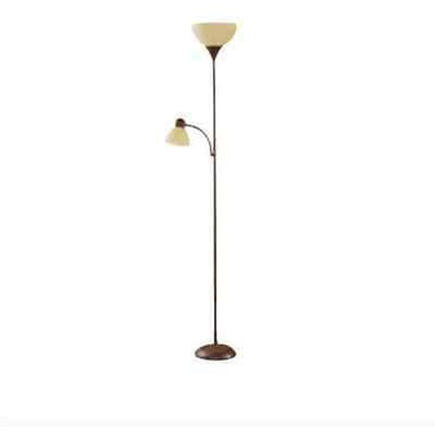 Mainstays Torchiere Floor And Reading Light Brown Com Mainstays Torchiere Floor And Reading, Torchiere Floor Lamp With Reading Light