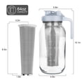 thumbnail image 2 of Cafetera Cold Brew QHH, 1,9 L, boca ancha, tarro gris, 2 of 7