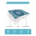 thumbnail image 5 of Teal Blue Boho Twin Size Down Alternative Comforter, Lightweight Comforter Quilt Bedding Set with Pillow Shams Retro White Rustic Flower Ethnic Pattern All Seasons Bed Comforter Duvet Insert 68"x86", 5 of 7