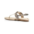 thumbnail image 3 of COLE HAAN Womens Beige Snakeskin Slip-Resistant T-Strap Breathable Buckle Accent Cushioned Francine Round Toe Wedge Buckle Leather Slingback Sandal 8 B, 3 of 3