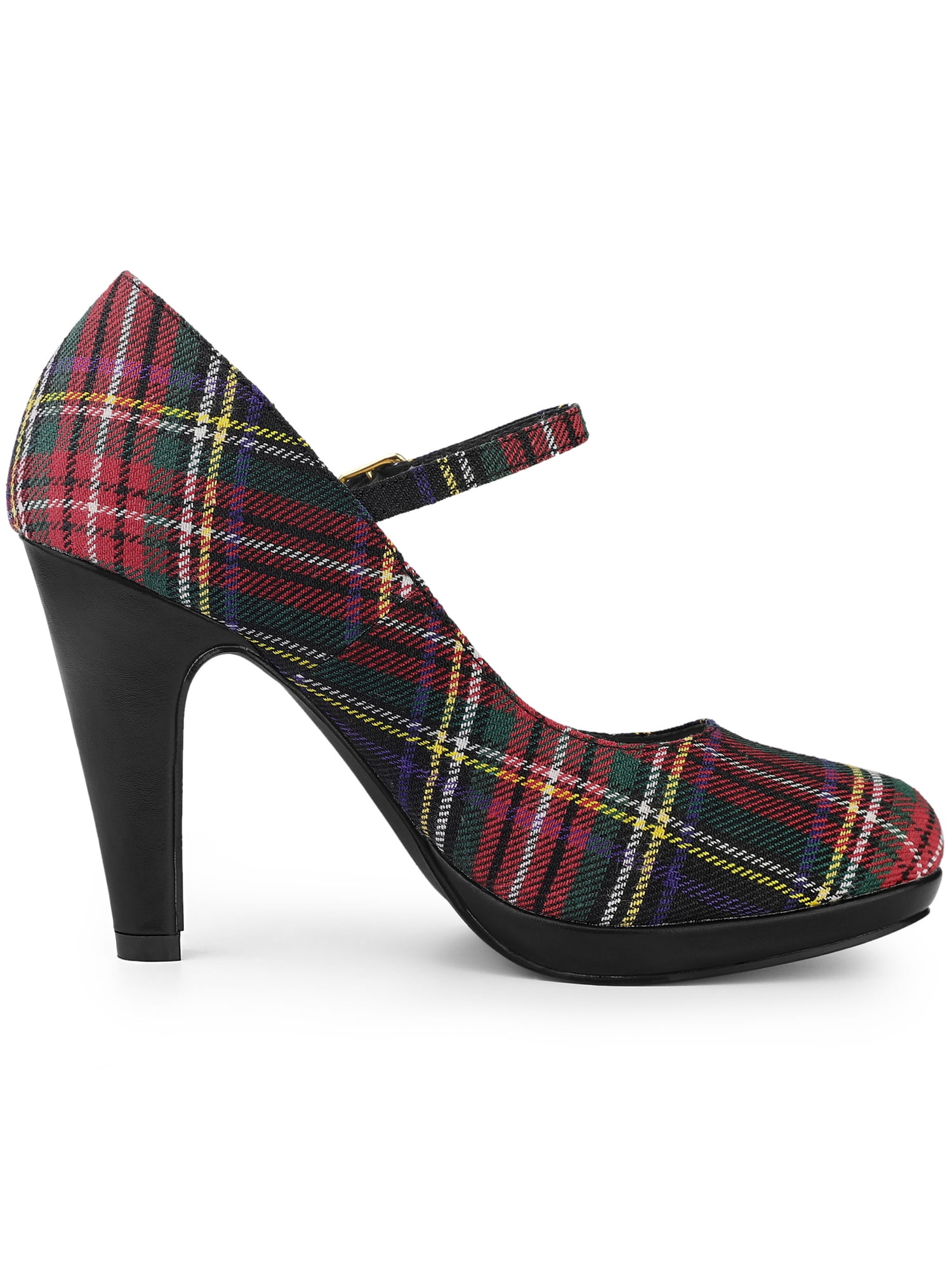 Unique Bargains Women's Houndstooth Platform Stiletto Heels Pumps