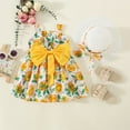 thumbnail image 2 of Mercatoo Toddler Girl Casual Dress Sleeveless Summer Floral Dresses + 𝐒traw Hat 2Pcs Set Baby Girls Beach Sundress, 2 of 9