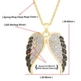thumbnail image 4 of AFFY 1/2 Carat Round White & Enhanced Black Natural Diamond Angel Wings Pendant Necklace In 14k Yellow Gold Over Sterling Silver (0.50 Cttw) With 18" Chain Gift For Her, 4 of 6