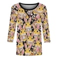 thumbnail image 5 of Ailaofu 3/4 Length Sleeve Womens Tops Casual Loose Fit Crewneck T Shirts Cute Easter Retro Print Three Quarter Length Tunic Tops, 5 of 7