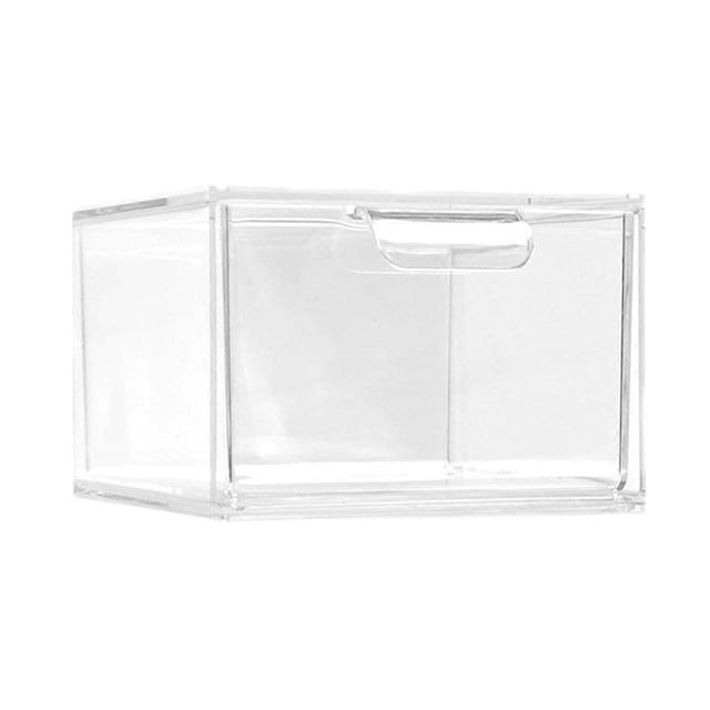 Organizador y almacenamiento de maquillaje apilable, organizadores de acrílico, cajón de almacenamiento de plástico transparente con asas para tocador.