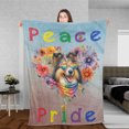 thumbnail image 3 of Peace Love Pride Shetland Sheepdog with Rainbow Sunglasses LGBT LGBTQ+ Cozy Fleece Blanket Sheltie Dog Lover Gifts Warm Soft Throw Blanket - 01004, 3 of 5