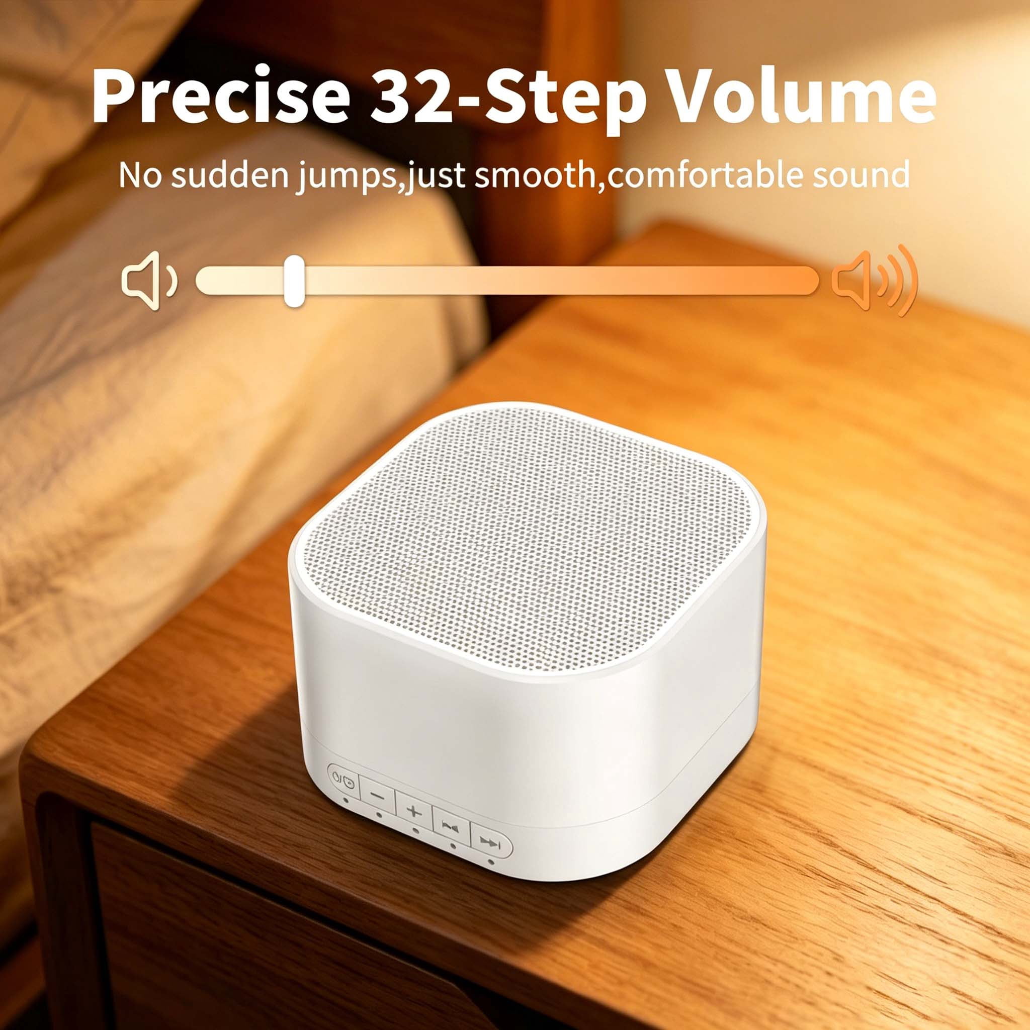 Magicteam White Noise Machine with 20 Non Looping Natural Soothing Sounds and Memory Function 32 Levels of Volume Powered by AC or USB and Sleep Sound Timer Therapy