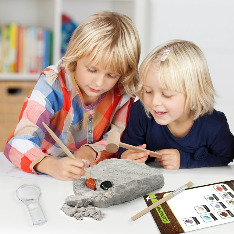 LotFancy Gemstone Dig Kit, 20 Gems, Science Kit for Kids 8+