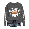 thumbnail image 2 of Game Day Sweatshirt for Women Long Sleeve Football Shirts Crewneck Graphic Pullover Tops Cute Mom Cheers Sweater 2025 Dark Gray L, 2 of 5