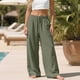 thumbnail image 4 of TaTaai Women's Casual High Waist Wide Leg Long Pants Solid Color Elastic Waist Loose Straight Trousers Lightweight Breathable All Season Bottoms Gift, 4 of 7
